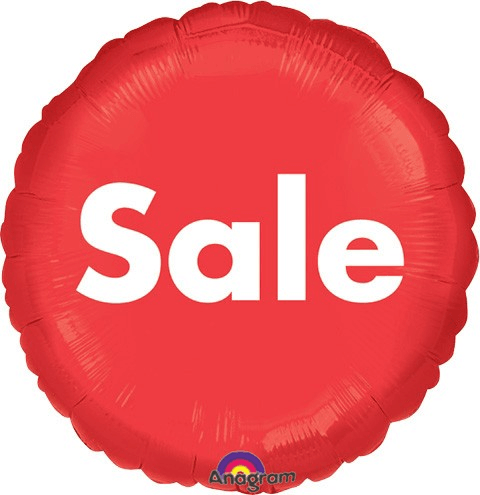 18" #85100 Anagram SALE Imprint on Red Mylar - Single   
